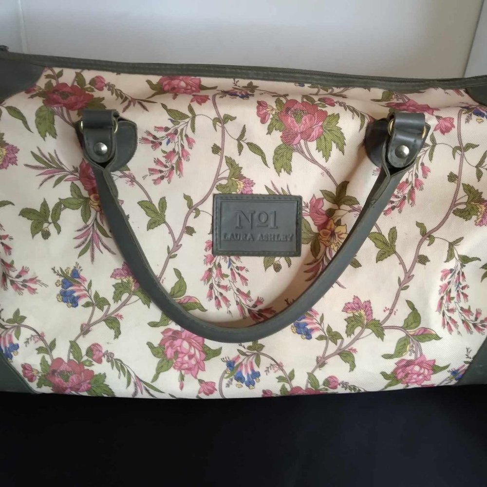 Vintage Laura Ashley Tote Weekender Duffle Bag
